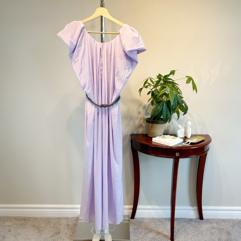 Elegant Lavender Off-Shoulder Dress